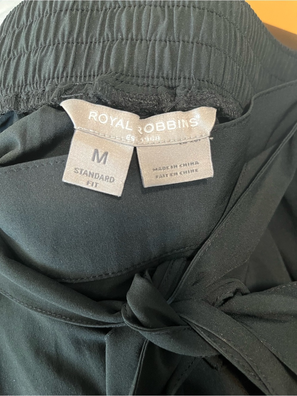 Royal Robbins Black Tie-Waist High Waisted Shorts - Picture 6 of 6